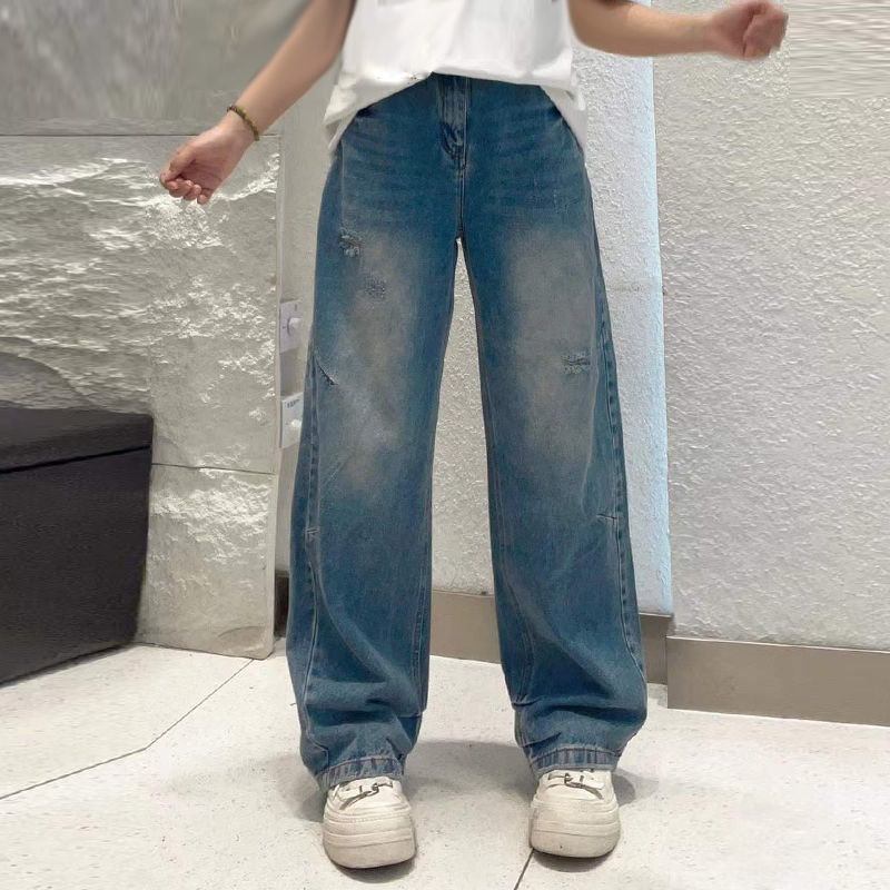 大码女装阔腿牛仔裤子