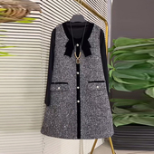 小香风马甲裙胖妹妹气质洋气秋冬款 大码 打底衫 圆领长袖 两件套 女装