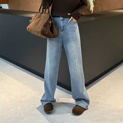 大码满身亮钻加绒绒裤子