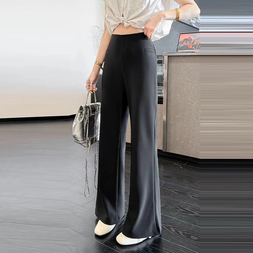 大码女装高腰微喇长裤