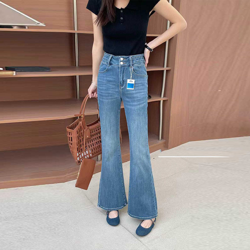 加肥女净版微喇牛仔裤胖妹妹纯色宽松遮胯欧洲站洋气减龄百搭长裤,女装/女士精品,大码裤装,淘宝优惠券,粉丝福利购,淘宝优惠卷