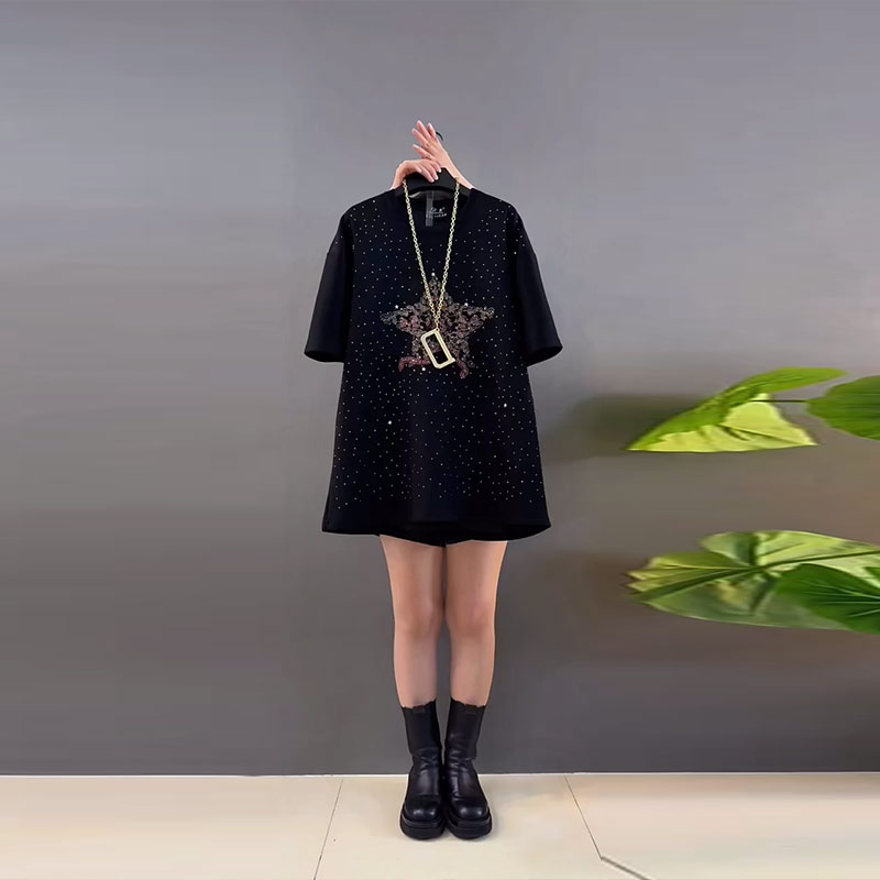 满天星亮钻星星图案上衣