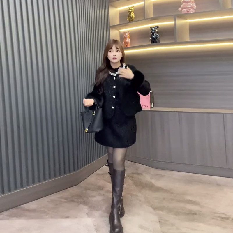 加大码女装毛边袖口外套半身裙胖妹妹气质通勤风秋冬款显瘦两件套,女装/女士精品,大码套装,淘宝优惠券,粉丝福利购,淘宝优惠卷