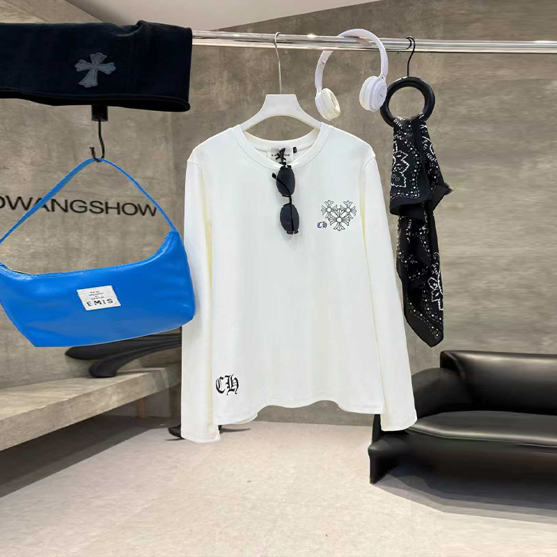 大码女装后背字母长袖T恤衫