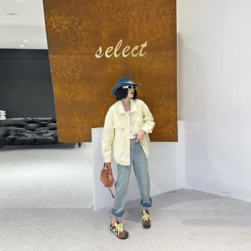 大码女装翻领长袖开衫外套