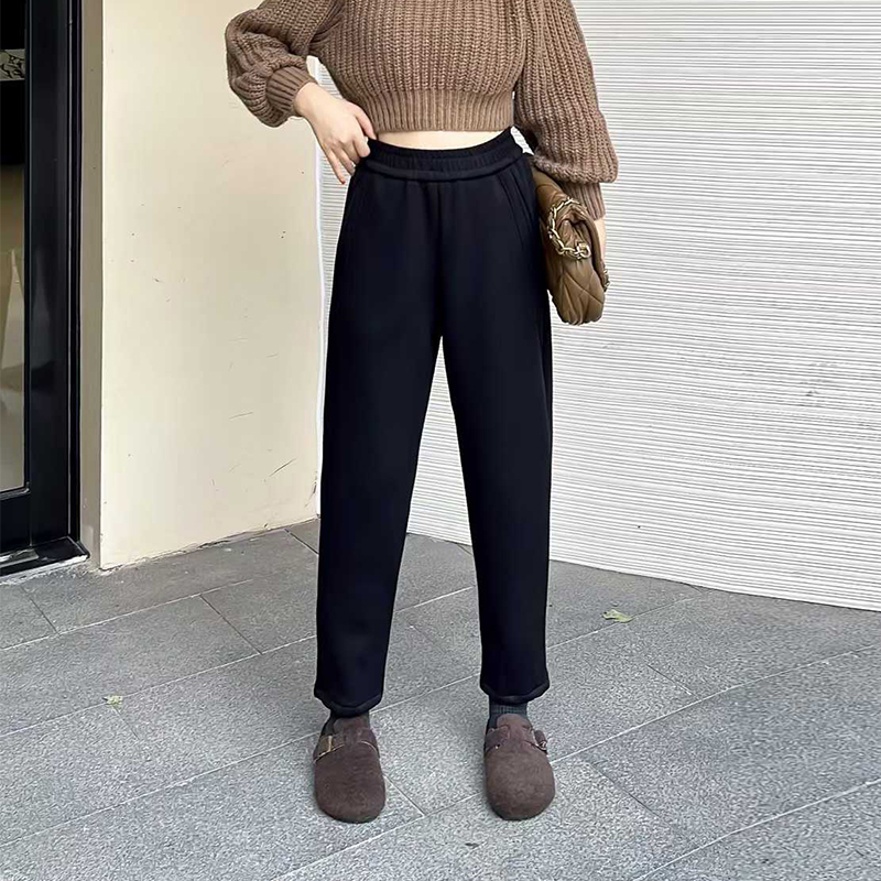 大码女装松紧腰九分裤子