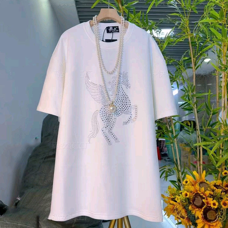加肥大码女装钉珠图案短袖T恤衫韩版减龄百搭宽松遮肚子休闲上衣,女装/女士精品,大码内搭,淘宝优惠券,粉丝福利购,淘宝优惠卷