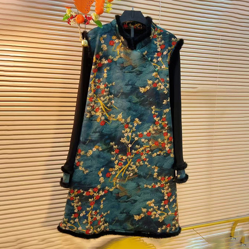 大码女装圆领长袖打底衫花色马甲裙胖MM洋气复古风时尚显瘦两件套,女装/女士精品,大码套装,淘宝优惠券,粉丝福利购,淘宝优惠卷