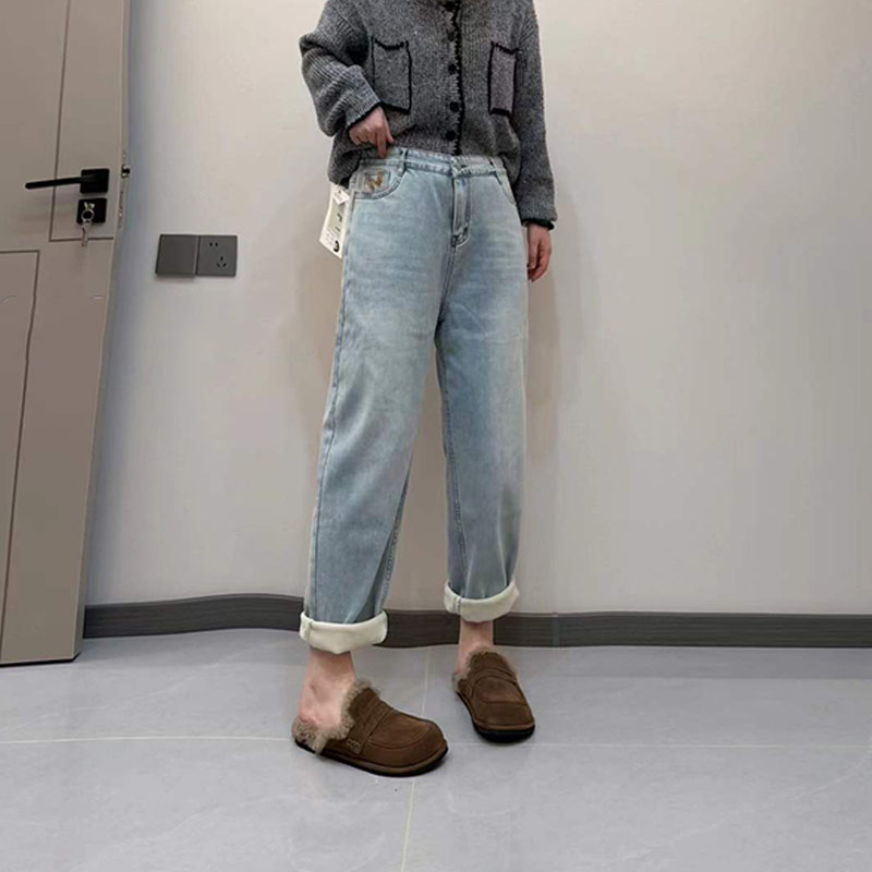 后腰松紧加绒哈伦长裤