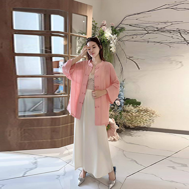 大码女装立领盘扣开衫上衣