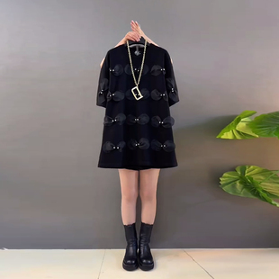 大码女装蝴蝶结亮钻短袖上衣宽松遮肚子胖妹妹韩版减龄休闲T恤衫