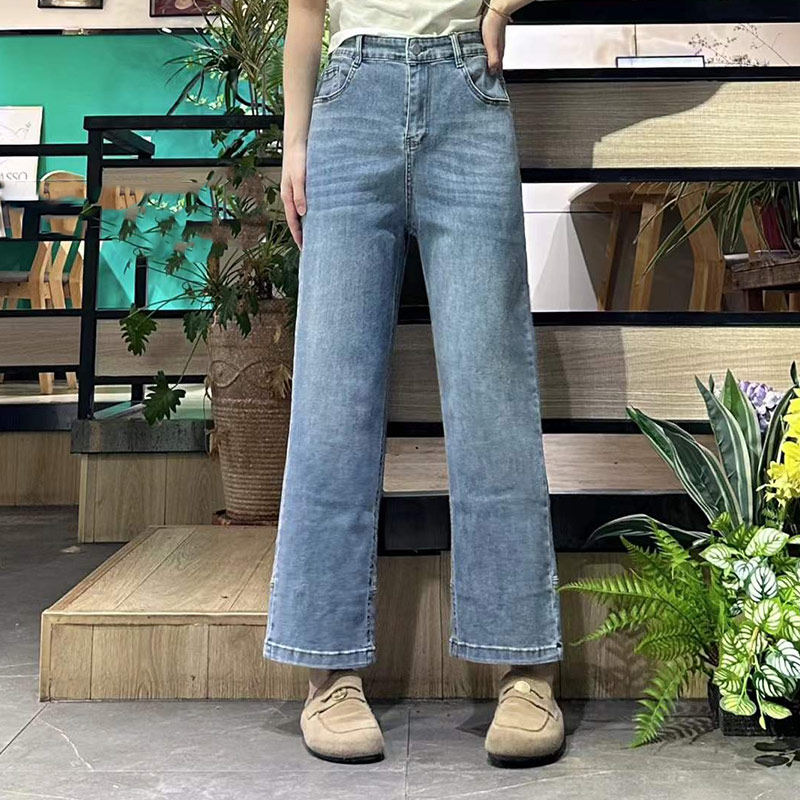 加肥女净版九分牛仔裤胖妹妹纯色简约宽松遮胯2026新款直筒烟管裤,女装/女士精品,大码裤装,淘宝优惠券,粉丝福利购,淘宝优惠卷