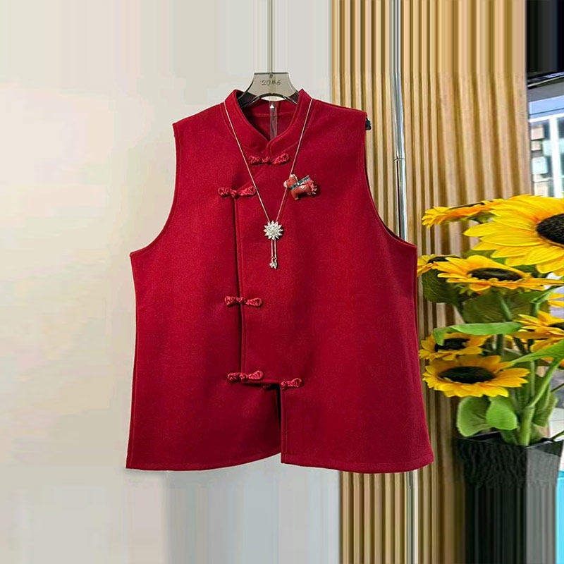 大码女装立领盘扣马甲胖妹妹气质复古风时尚宽松遮肚子新中式坎肩,女装/女士精品,大码内搭,淘宝优惠券,粉丝福利购,淘宝优惠卷