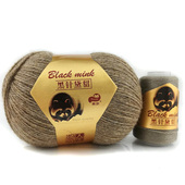 手编中粗羊绒线貉绒不掉毛 绒耀人生袋貂绒毛线 慕秋黑针黛貂6