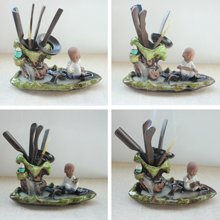 茶宠摆件精品可养倒流香炉陶孙悟空大圣猴子小和尚四不茶道六君子