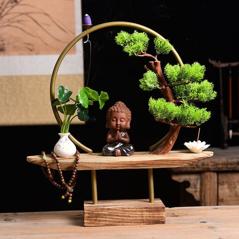 新中式禅意佛像 创意风化木摆件倒流香炉 室内檀香塔香大号熏香炉,餐饮具,茶宠摆件,淘宝优惠券,粉丝福利购,淘宝优惠卷