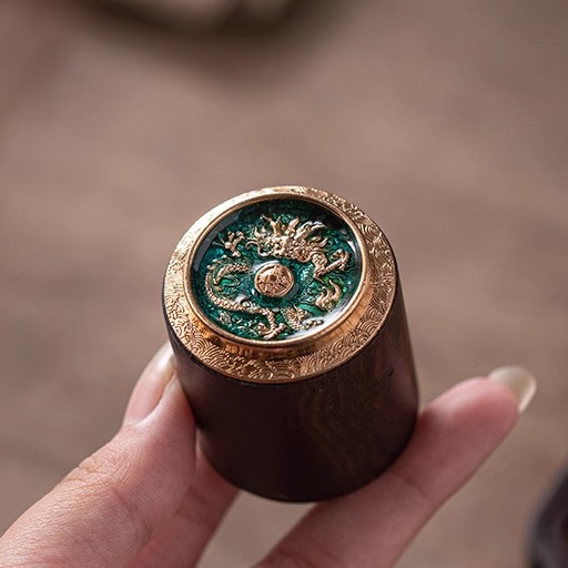黑檀木景泰蓝盖置茶壶盖碗茶托精品可养实木茶漏壶盖托茶道茶配件