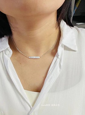 设计感高级冷淡风锁骨链牙签珍珠