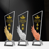 黑八台球水晶奖杯定制树脂金属桌球小金人创意斯诺克比赛冠军奖座
