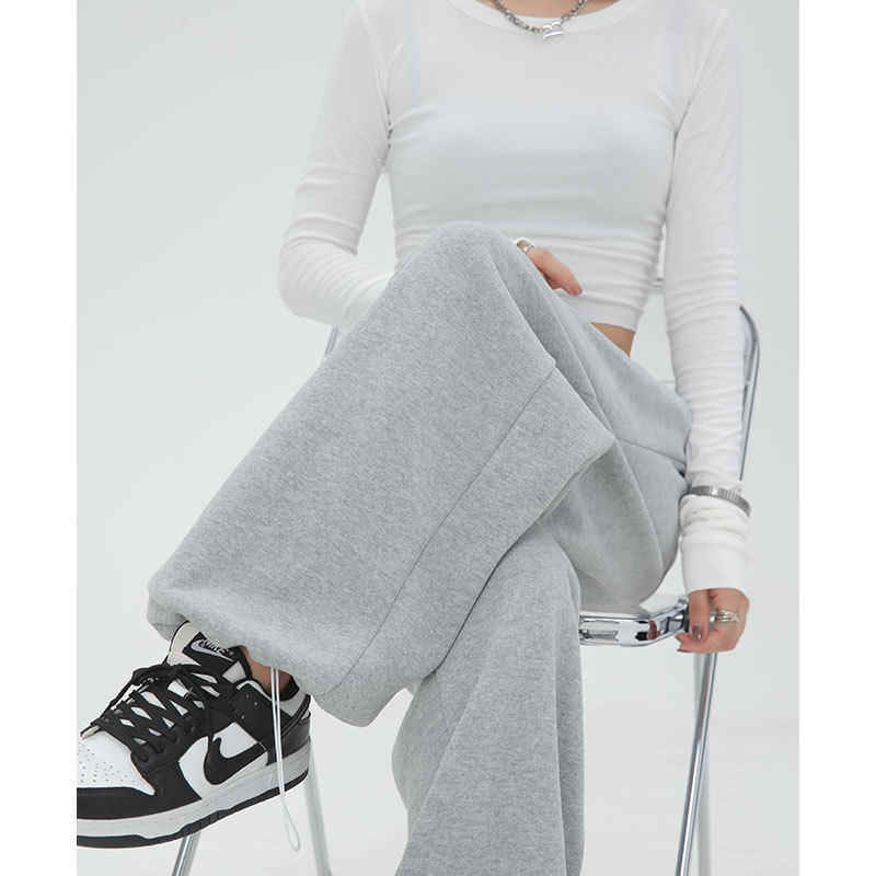 美式运动裤女春秋新款2026垂感卫裤高腰大码小个子显瘦直筒阔腿裤,女装/女士精品,卫裤,淘宝优惠券,粉丝福利购,淘宝优惠卷