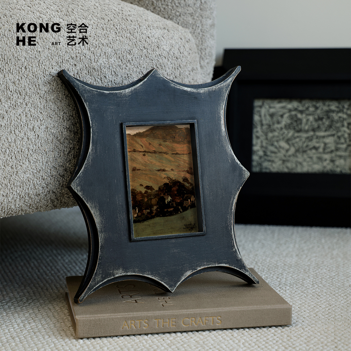 空合 黑色创意桌面摆件装饰画 中古风书房卧室客厅搭配艺术挂画图片