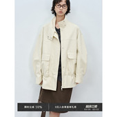 大口袋立领牛筋抽褶松弛感廓版 设计感工装 夹克 Chic Veega