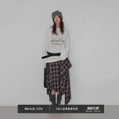 做旧印花宽松休闲T恤 天然亚麻棉混纺材质美式 Veega Chic