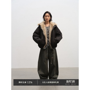 羽绒服 三星90安心白鸭绒拼环保毛毛领宽松廓形感短款 Veega Chic