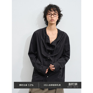 上衣 衬衫 Veega Chic抽绳系带荡领直身长袖