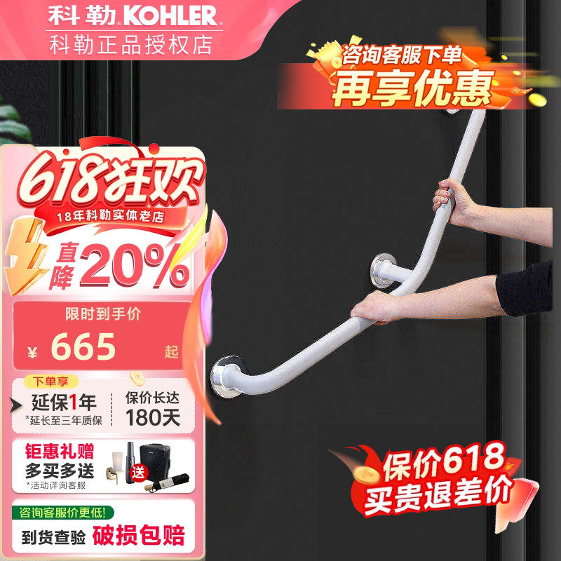 科勒浴室卫生间老人残疾人防滑防摔安全扶手K-26037T/26038T-ST