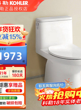 科勒马桶家用坐便器墙排水落地小户型4.8L节水静音缓降34957T