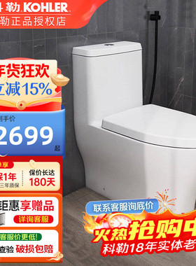 科勒马桶亲悦丽裙版连体座便器家用缓降盖板K-23188T/23189