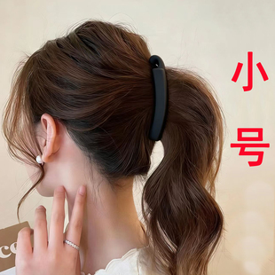 香蕉夹竖夹超小号8cm磨砂夹子抓夹黑色发量少发夹女竖式发卡发饰