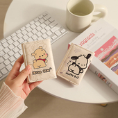 可爱帕恰狗卡通三折钱卡包一体女个性 小众大容量便携超薄小巧钱夹