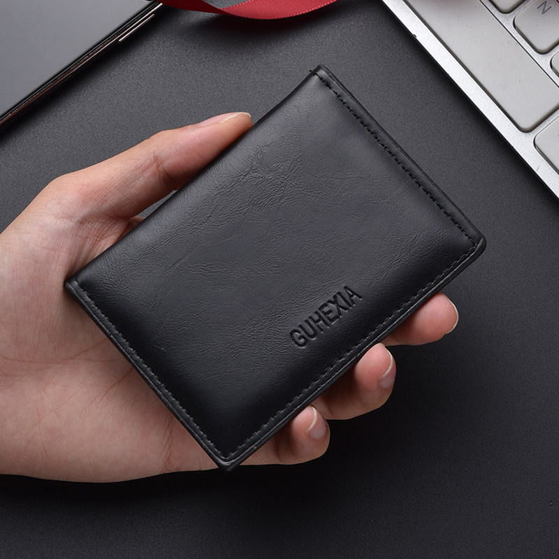 超薄卡包男式防盗刷防磁复古油蜡质感迷你精致高档身份证零钱包