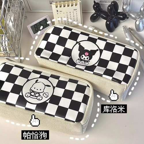 ins风日系大容量高颜值高初中女孩学生简约库洛米帕恰狗文具笔袋