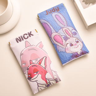 尼克狐狸弹片眼镜袋墨镜收纳包抗压便携女太阳镜收纳盒自动闭合女