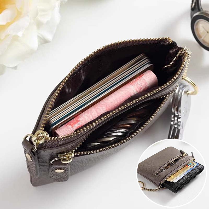 真皮零钱包女款大容量小牛皮钱包拉链钥匙硬币简约学生小巧零钱袋,箱包皮具/热销女包/男包,卡包,淘宝优惠券,粉丝福利购,淘宝优惠卷