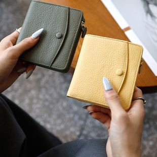 短款 简约零钱夹小众设计感大容量卡包一体皮夹 钱包女2025新款 时尚