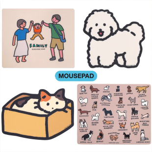 韩国正品 防滑可爱鼠标垫电脑桌面游戏卡通高颜值动物橡胶鼠标垫女