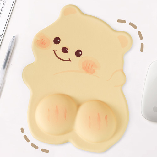 黄油小熊鼠标垫护腕女生办公室可爱垫子高颜值桌垫电脑键盘护腕垫