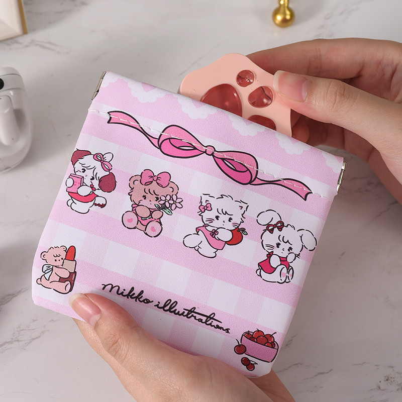 弹片耳机包数据线手机耳机线口红化妆包便携收纳包充电线器收纳袋