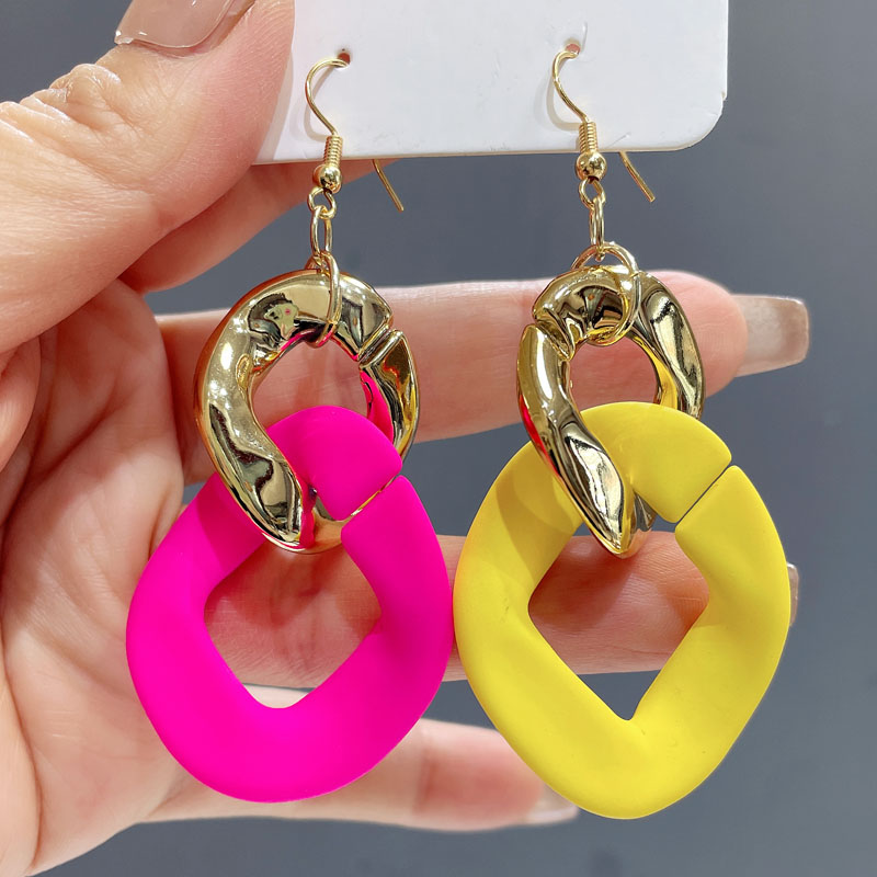 原创设计925银针女糖果色耳钩