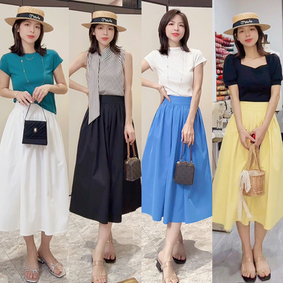 高腰裙大摆裙长裙气质