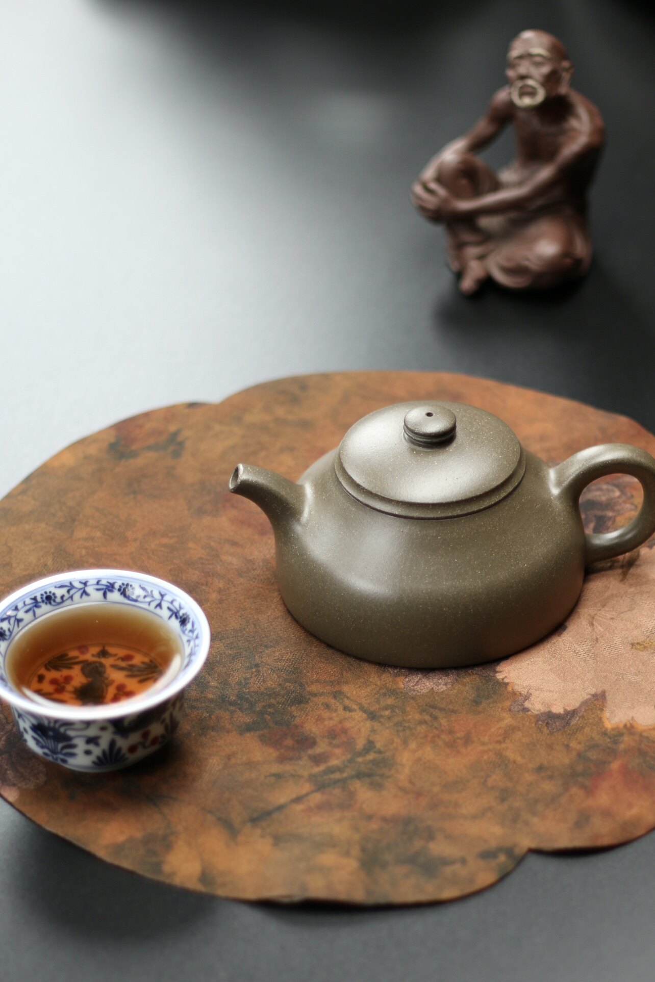 陈凤鸣 超实力派 宜兴紫砂壶纯全手工泡茶壶 顶配蟹壳青 翠微壶