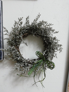 天然情人草干花干树藤装饰花环壁饰摆设绿草蝴蝶结diy门挂件