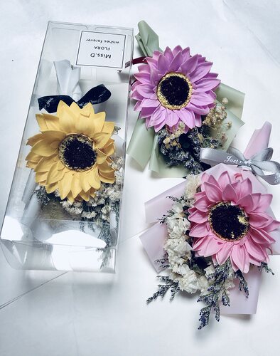 礼物向日葵香皂花干花礼盒礼品