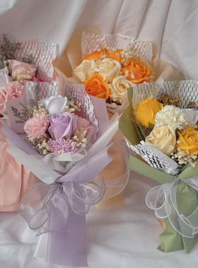 康乃馨永生花香皂花束