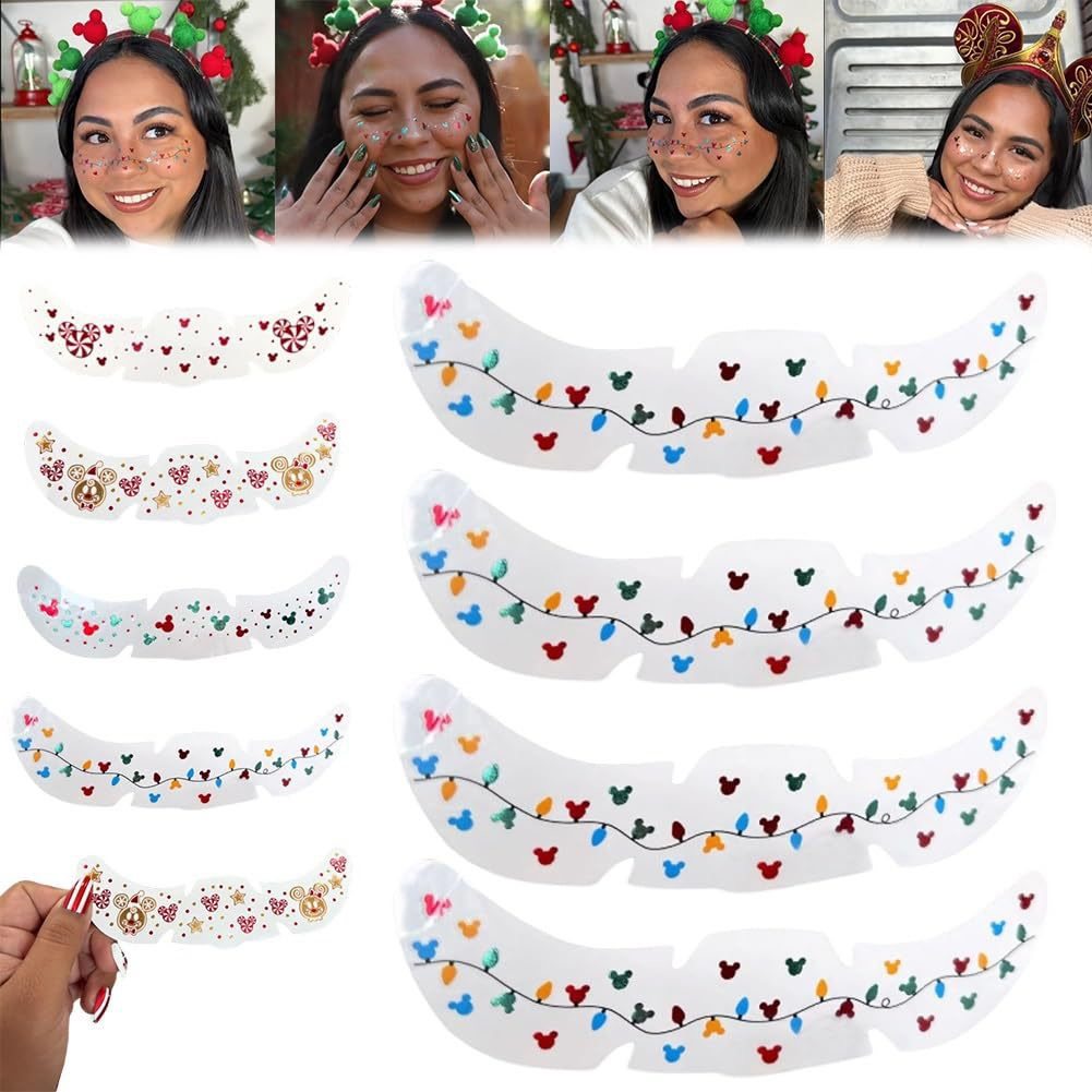 亚马逊Dust  Festive Freckles Tattoos圣诞闪光面部化妆贴片