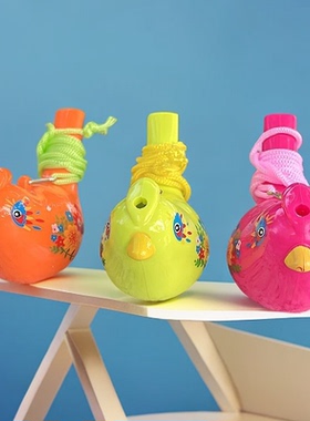 七彩水鸟口哨儿童叫声哨子加水变声音乐器玩具喇叭鸟笛子怀旧玩具